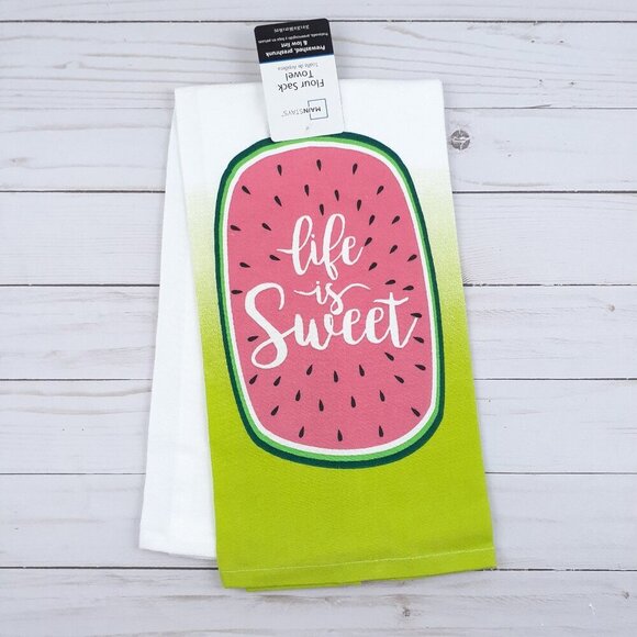 Other - Flour Sack Kitchen Towel Watermelon Life is Sweet Summer